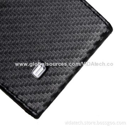 Carbon Fiber Vertical Flip Leather Case for Samsung Galaxy S4 I9500